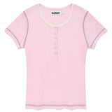 ステッチポイントスリムフィットTシャツ [ピンク]