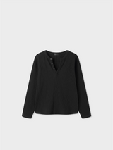 Waffle henry neck loose long sleeves(4color)