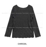 Bubble Punching Boat Neck Loose Fit Knit