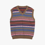 Stranger Regular Cotton V-Neck Vest (Beige)