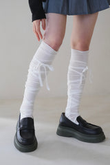 cross ribbon high socks