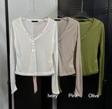 Golgi snap henry neck long sleeves(3color)