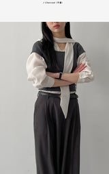フックオフショルダー半袖Tシャツ
