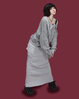 two buckle damage knit (3color)