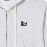 TEMPUS パッチクロップフードジップアップ (WHITE MELANGE)