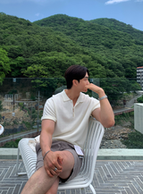 Air Cool Button Collar Short Pants Knit