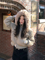 #Winter 2WAY Fur Hood Crop Padding (3color)