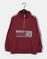 Tvan y2k track oversized fit semi zip-up sweatshirt