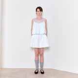 Swan Embroidered A Line Blouse _ White