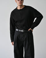 SIO ワッフルヘンリーネックロングスリーブTシャツ