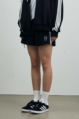 RIBBON JERSEY TRACK SHORTS PANTS / NAVY