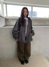 Hugin Cut Cotton Balloon Wide Pants