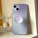 ラベンダーミュージックキャットフォーンケーススマホグリップセット