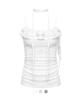 Lynn Choker Frill Shirring Slim Top
