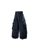 RELABEL Spatial Relations (Quartet) Eight-pocket Overlapping Detachable Distressed マルチカラーダブルジョイントワークウェアリボンパンツ