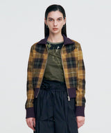 Plaid Check Flannel Zip-Up Jacket _ MUSTARD