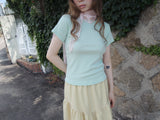 JELLY RIBBED SHORT SLEEVE T-SHIRT