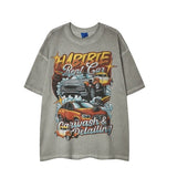 ヴィンテージカーウォッシュプリントルーズ半袖Tシャツ