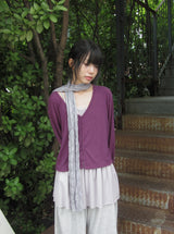 Genoc V-Neck Slim Fit Color Cardigan