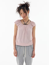 Soft Shirring Top Pale Pink