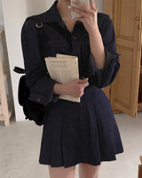 Nas denim shirt & skirt set