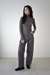 Washed straight leg pants, Ash purple