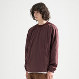 Nylon Seam Line Round Shirt - BURGUNDY