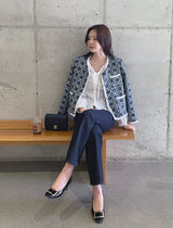 Mondel Cannage Color Matching Tweed Jacket