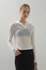 Mild Tencel Hoodie Top_White