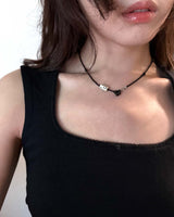 ドットカラムネックレス (black)