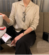Clent Cashmere Collared Cardigan / 3 colors