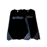 denim block cut-off longsleeve