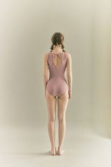 BACK RIBBON LEOTARD SWIMSUIT_Mauve Pink