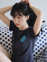 ハートロゴTシャツ - ディープネイビー