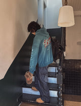 Bird Print Overfit Hoodie