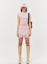 Logo Two-tone Flat Visor Cap Pink