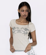 PEGASUS RIBBED TOP (OATMEAL) F26QB058
