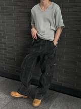 [S/S] Vacance damage v neck half knit(3color)