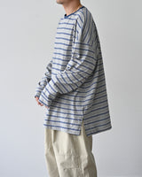 BHNY LOOSE FIT SLIT STRIPED LONG SLEEVE T-SHIRT