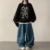 スクエアポケットパラシュートフリースワイドパンツ