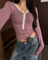 Stripe snap T (3 color)