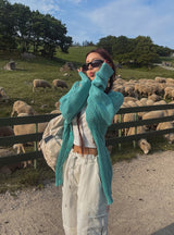 Summer Turf Pigment Net Cardigan