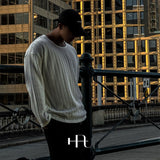 [HFORUS MADE]Forus Knitted pleats U - kneck long sleeves IN IVORY
