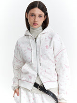 TROLLS VINTAGE グラフィックナッピングフーディージップアップ - WHITE