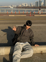 Snap cargo wide sweatpants