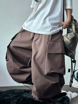 BIG BIG COTTON CARGO BALLOON WIDE OVER PANTS 🖤🩶🤎 - 3 COLORS