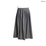(2color) リボン プリーツ チェック ロング スカート