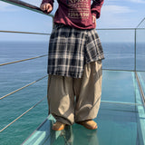 Layered Shirt Wide Cotton Pants