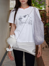 フラワーホースグラフィックTシャツ_White