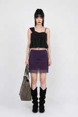 CROSS-WRAP PEPLUM BUSTIER TOP (3COLORS!)